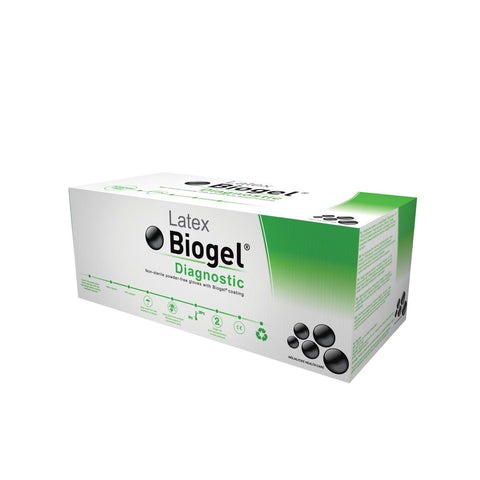 Biogel Fitted Latex Exam Gloves, Powder-Free, Size 7.5