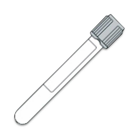 Plastic Vacutainer Fluoride Tube with Gray BD Hemogard Closure, Paper Label, 13 mm x 100 mm, 6 mL