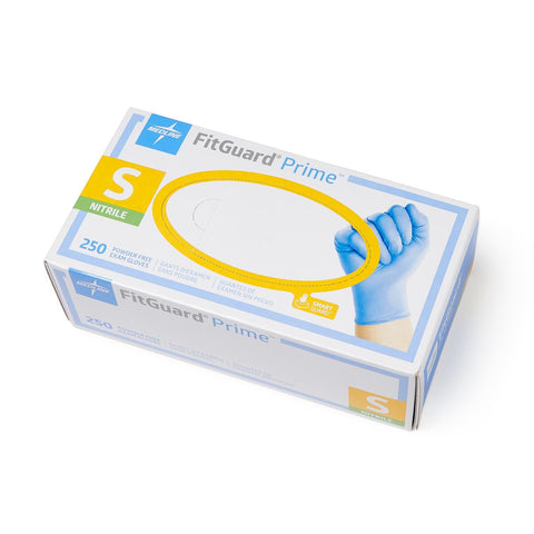 FitGuard Prime Powder-Free Nitrile Exam Gloves with SmartGuard Protective Film Barrier on the Box, Size S