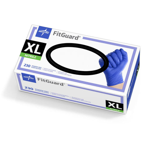 FitGuard Powder-Free Nitrile Exam Gloves with Textured Fingertips, Size XL