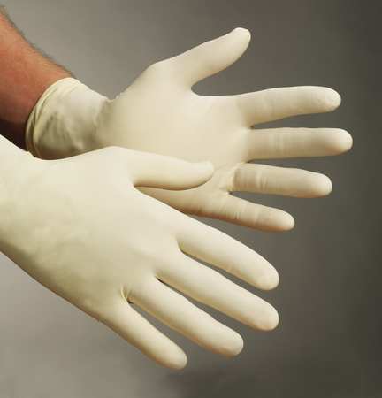 Exam Gloves, Natural Rubber Latex, Powder Free, Natural, XS, 100 PK