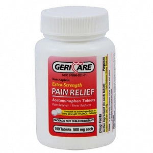 GeriCare Acetaminophen Tablet, 500 mg Unit Dose, 100 Tablets / Bottle