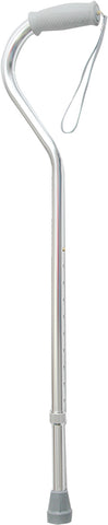 ProBasics Offset Cane with Strap (Silver), 300 lb Weight Capacity, 10/cs