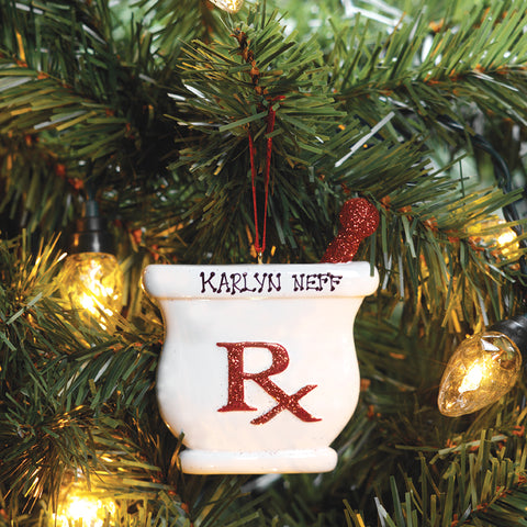 Glitter Rx Ornament - Personalized