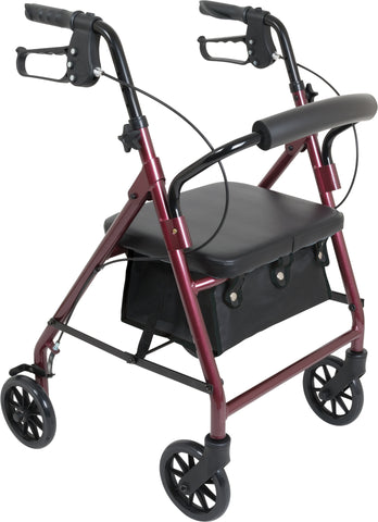 ProBasics Junior Rollator with 6-inch Wheels, Burgundy, 250 lb Weight Capacity