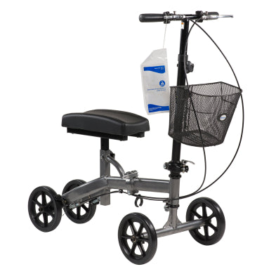 Steerable Knee Walker with Basket, Silver Vein