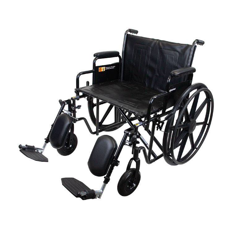 Bariatric Wheelchair 22" with Desk Arm Elevating Leg Rest, Silver Vein