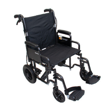 Bariatric Transport Wheelchair - 22" x 16", Silver Vein