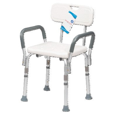 Shower Chair w/ Removable Back and Arms, White, 1pc/bx
