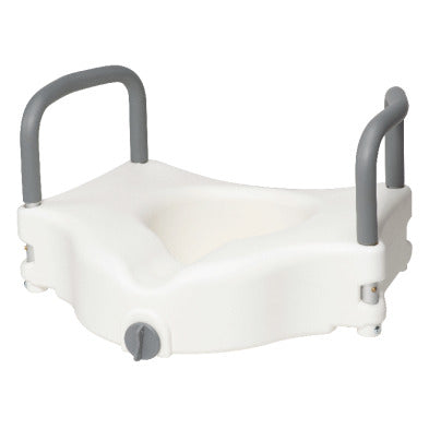 Raised Toilet Seat w/ Arms, White, 1pc/bx