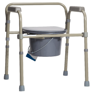 Folding Bedside Commode, Steel, 1pc/bx