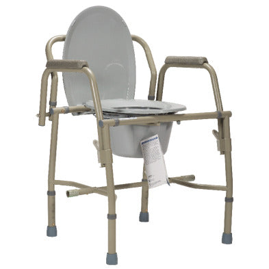Drop-Arm Folding Commode