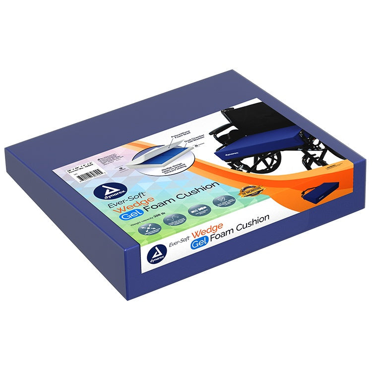 Ever-Soft Wedge Gel-Foam Cushion, 18" x 16" x 4" x 2", 1pc/bx,4bx/cs