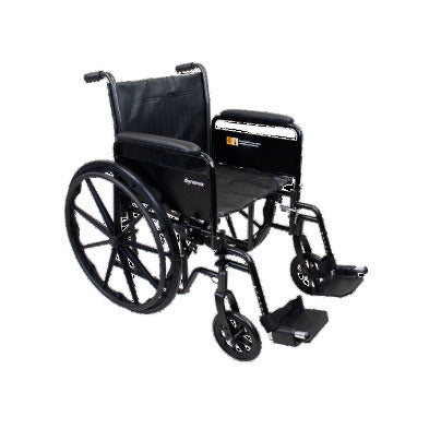 DynaRide S2 Wheelchair - 18" x 16" w/ Detach Full Arm FR, Silver Vein