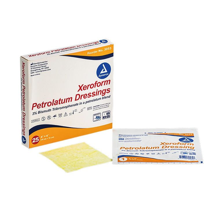 Xeroform Gauze Dressing, 4" x 4", 4/25/cs