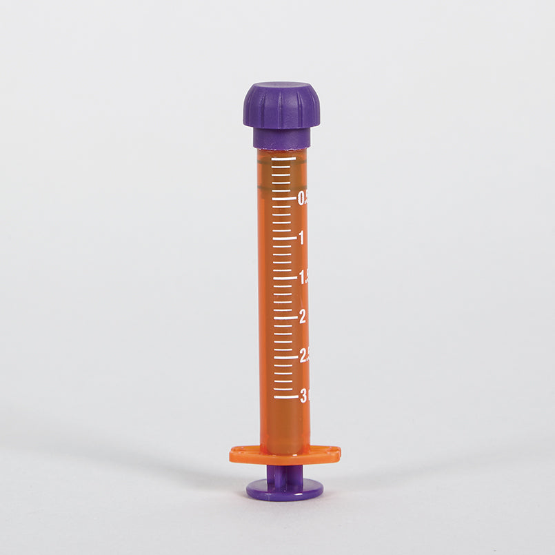 Health Care Logistics Low Dose ENFit Syringes, 3mL Amber, Pack