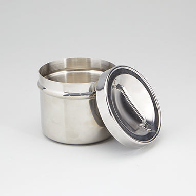 Health Care Logistics Stainless Steel Jar with Lid, 0.5-Quart