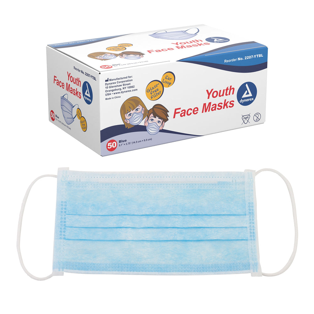 Youth Face Mask w/ Ear Loop, Blue