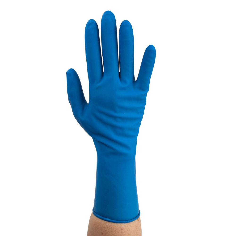 High Risk Latex Exam Gloves, Small, 15mil, Powder-Free, 10/50/cs