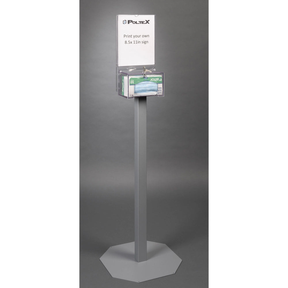 Locking Single Mask Box Holder (SLV Sign, 2STL Stand, 2 STL SLV Kit)