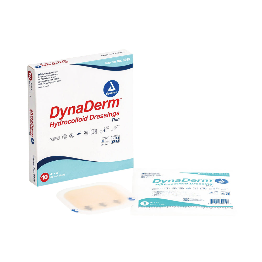 DynaDerm - Hydrocolloid Dressing - Thin, 4" x 4"