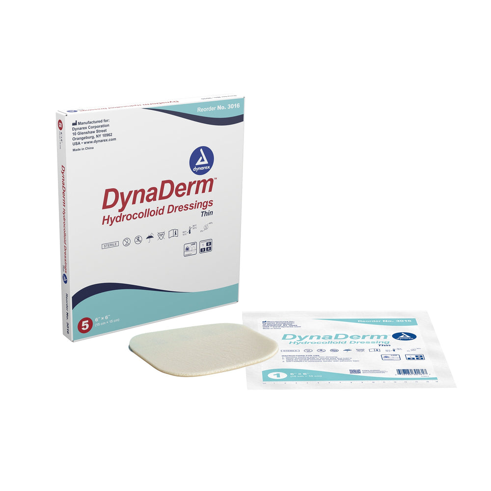 DynaDerm - Hydrocolloid Dressing - Thin, 6" x 6"