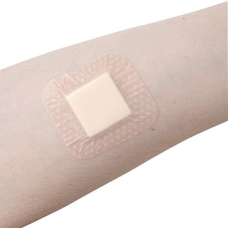 SiliGentleAG - Silver Silicone Bordered Foam Dressing, 2" x 2", 5/10/cs