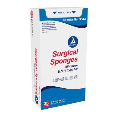 Surgical Gauze Sponge - Sterile 2's, 8" x 4" 12 Ply