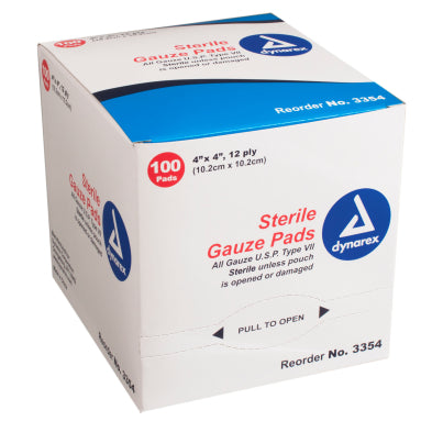 Gauze Pad - Sterile 1's, 4" x 4" 12 Ply