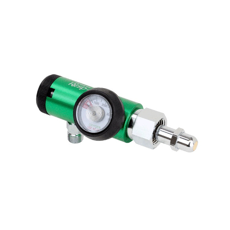 CGA 540 Style Oxygen Regulator - 0-15 LPM, DISS outlet, Brass-Sleeved, 5/1/cs