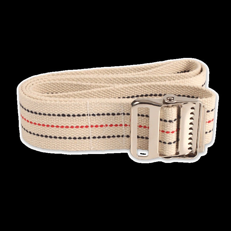 Gait Belt - Metal buckle, 60" x 2", Natural Color, 1/bag