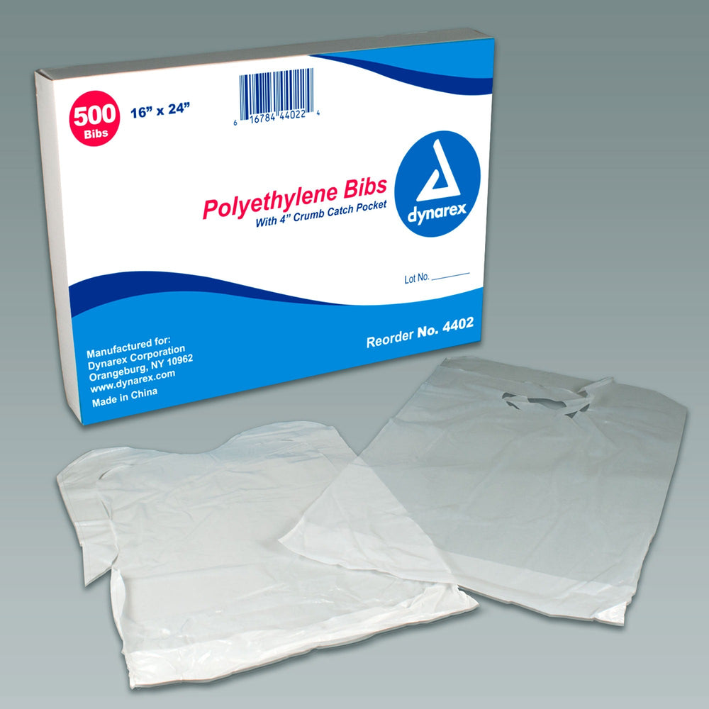 Polyethelene Bibs crumb catch 3" pocket, 16" x 24"