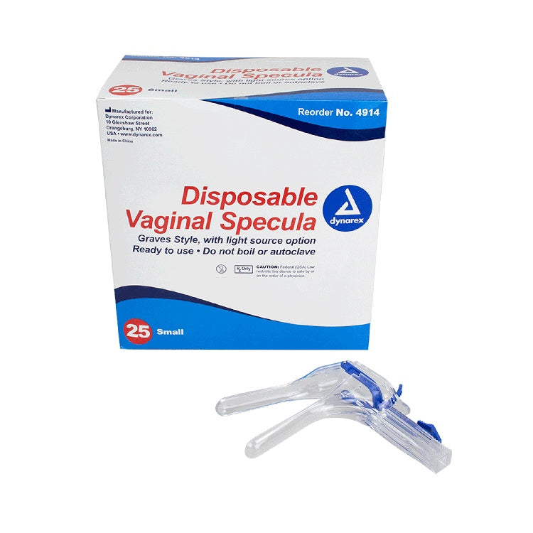 Vaginal Specula Disposable w/ Light Option, Small, 4/25/cs