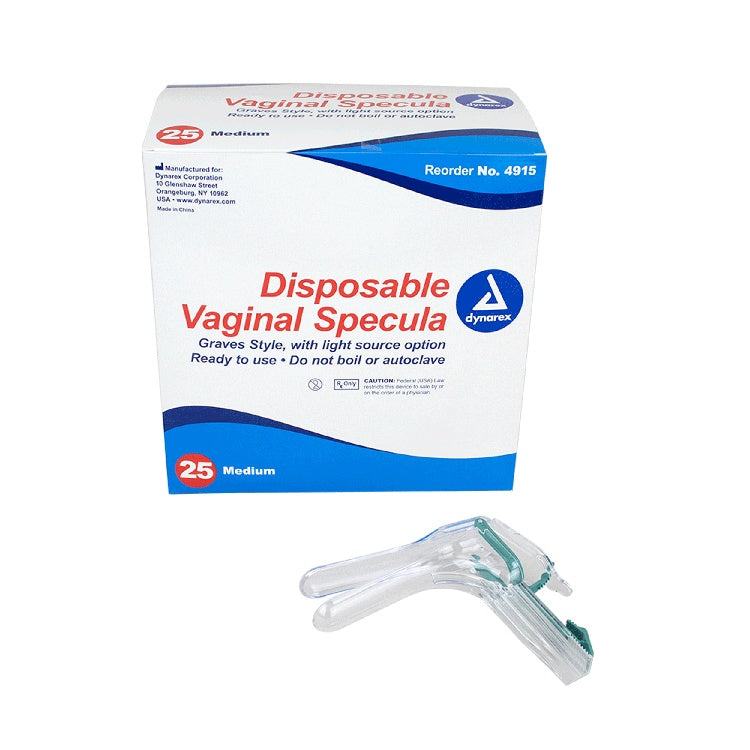 Vaginal Specula Disposable w/ Light Option, Medium, 4/25/cs