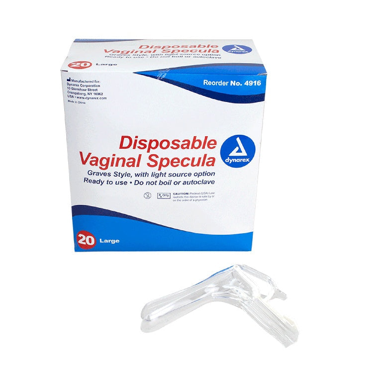Vaginal Specula Disposable w/ Light Option, Large, 4/20/cs