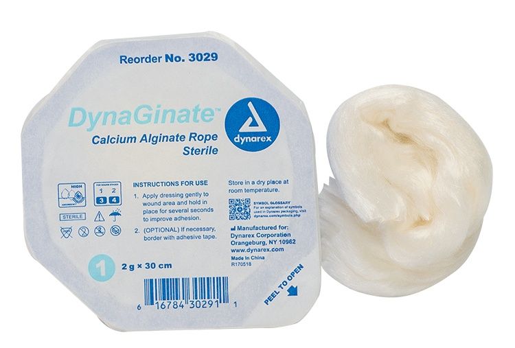 DynaGinate Calcium Alginate Rope Dressing, 2 g x 30 cm