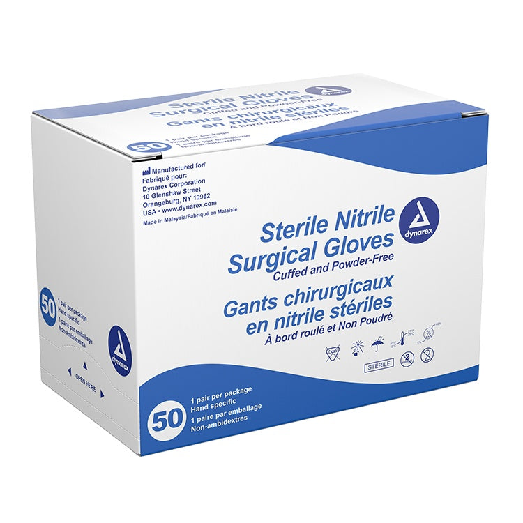 Nitrile Sterile Surgical Gloves, Pairs, Size 8.0, 4/50/cs