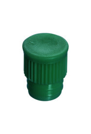 Push cap, green suitable for tubes  15.7 mm