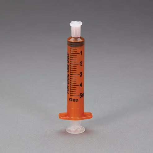 Health Care Logistics BD™ Oral Dispensers with Tip Caps, 5mL, Amber