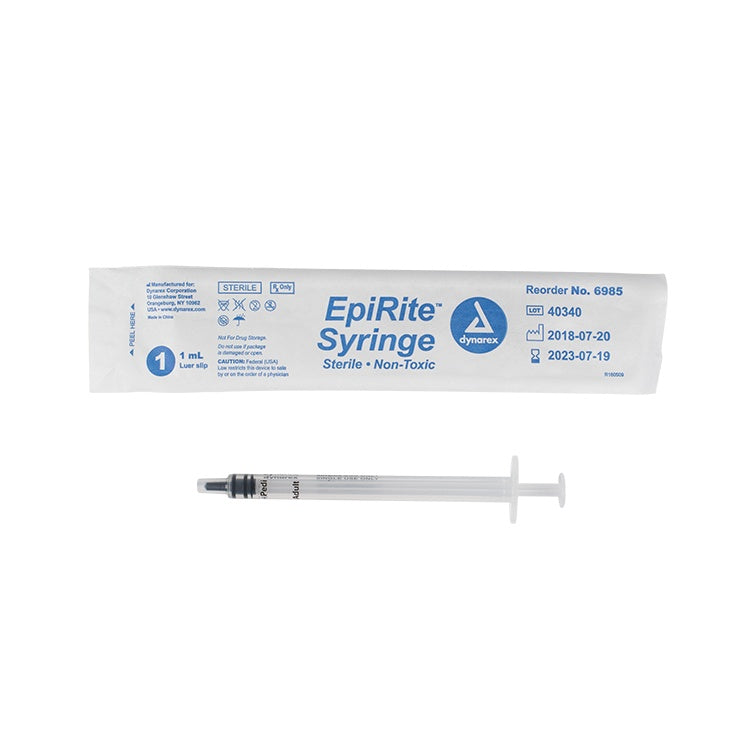 EpiRite Syringe - Luer Slip, 1 cc, 10/100/cs