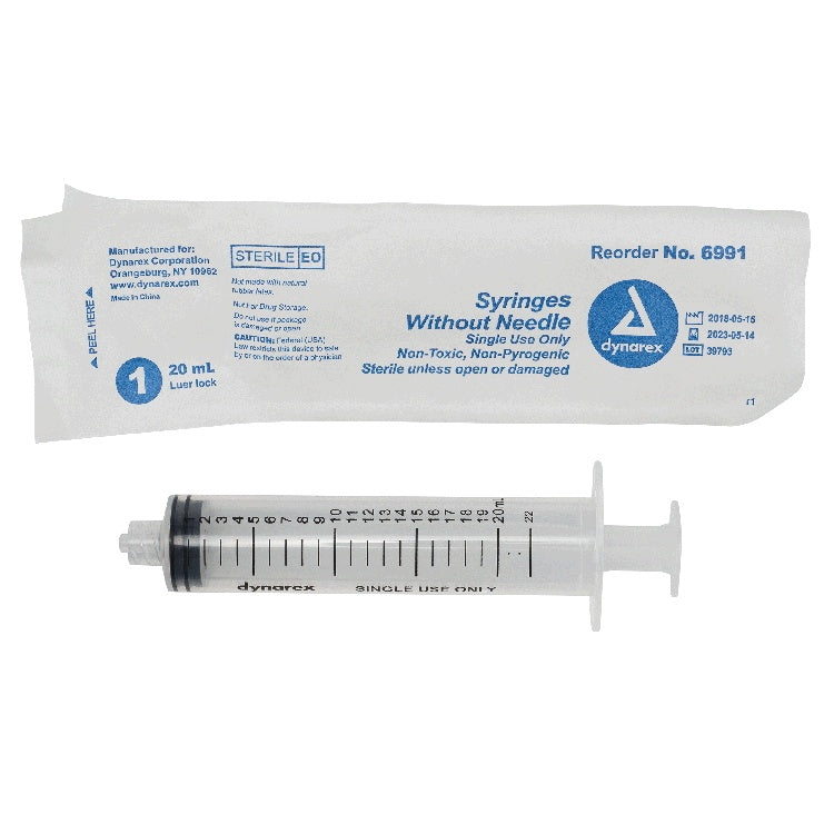 Syringe - Luer Lock, 20 cc, 10/50/cs