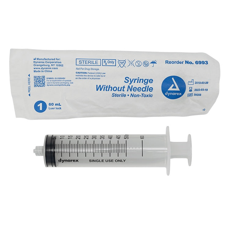 Syringe - Luer Lock, 60 cc, 10/25/cs