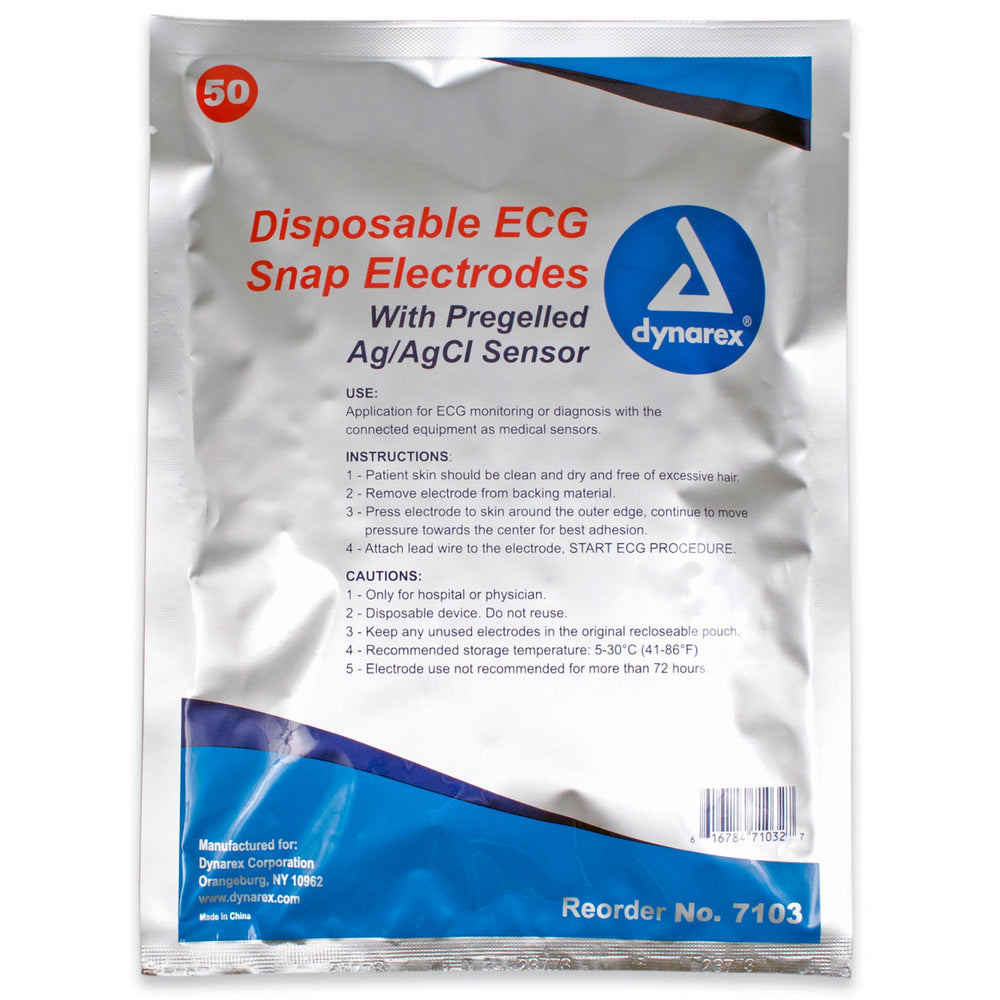 ECG Snap Electrode, 50 mm x 55 mm - Adult, 12/50/cs