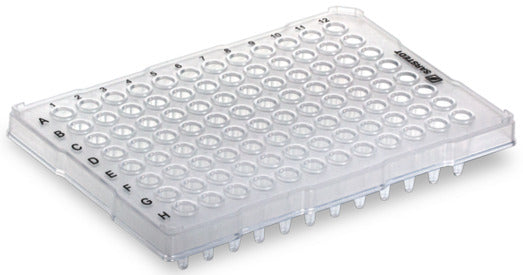 PCR plate half skirt, 96 well, transparent