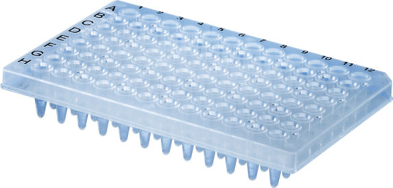 PCR plate half skirt, 96 well, transparent 72.1979.102