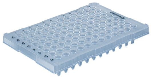 PCR plate half skirt, 96 well, transparent 72.1979.201