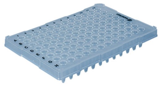 PCR plate half skirt, 96 well, transparent 72.1979.700