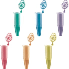 PCR single tube, 0.5 ml, PCR Performance Tested, colour mix, PP, flat cap