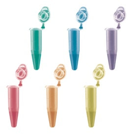 PCR single tube, 0.2 ml, PCR Performance Tested, colour mix, PP, flat cap