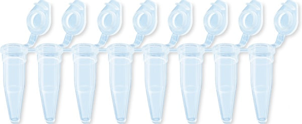 PCR strip of 8, 200l, PCR Performance Tested, transparent, PP, flat cap